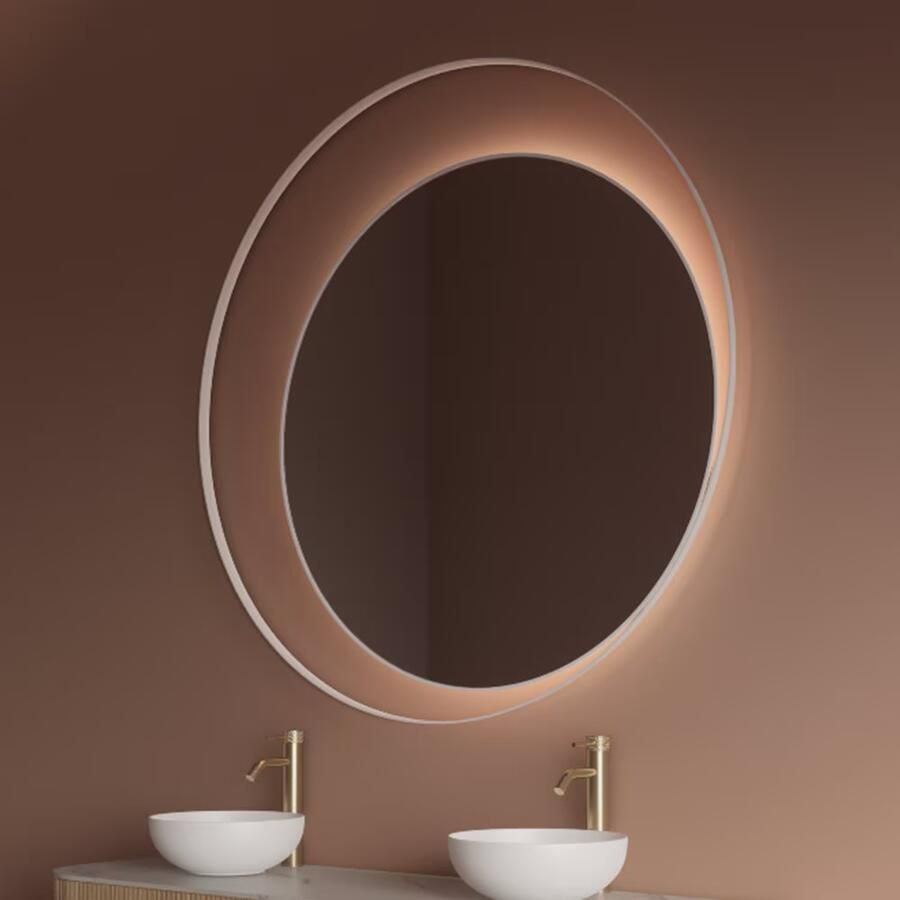 Gliss Design Badkamerspiegel Kosmos | 140 cm | Indirecte LED verlichting | Sensor bediening | Met spiegelverwarming | Mat wit