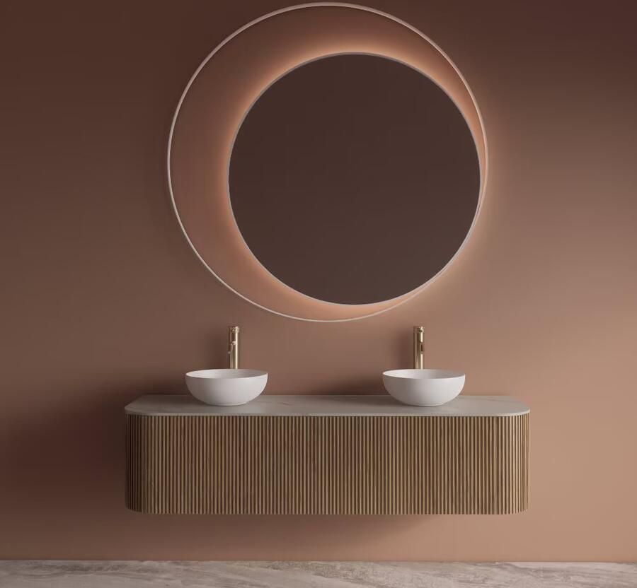 Gliss Design Badkamerspiegel Kosmos | 90 cm | Indirecte LED verlichting | Sensor bediening | Met spiegelverwarming | Mat wit - Foto 2