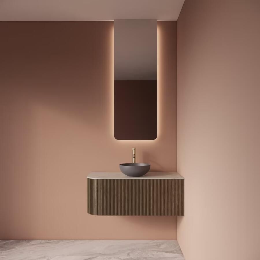 Gliss Design Badkamerspiegel Lucis | 40x120 cm | Verticaal | Indirecte LED verlichting | Sensor bediening | Met spiegelverwarming