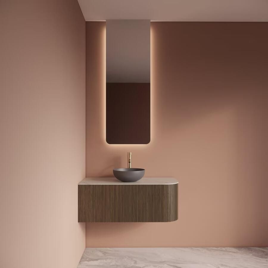 Gliss Design Badkamerspiegel Lucis | 50x140 cm | Verticaal | Indirecte LED verlichting | Sensor bediening | Met spiegelverwarming - Foto 3