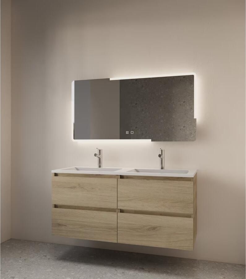 Gliss Design Badkamerspiegel Melite | 140x70 cm | Rechthoekig | Indirecte LED verlichting | Touch button | Met spiegelverwarming - Foto 3