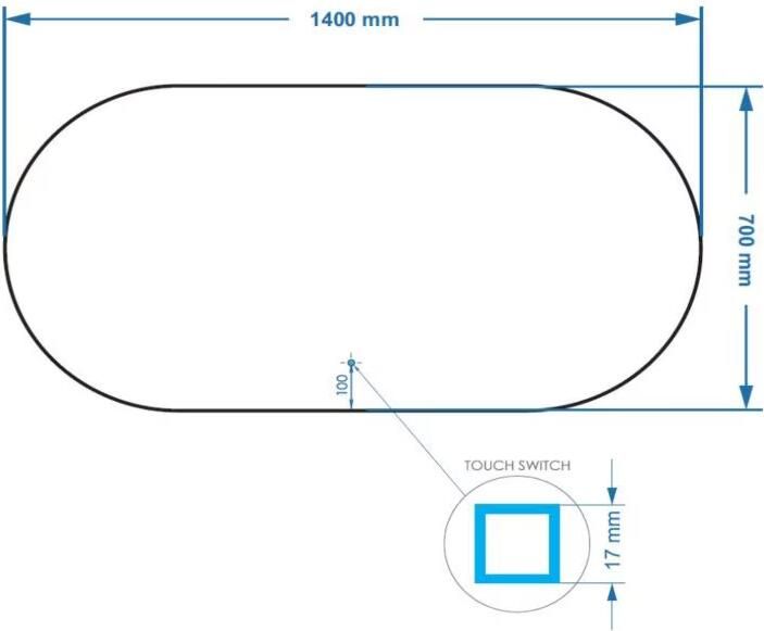 Gliss Design Badkamerspiegel Orion | 140x70 cm | Ovaal | Indirecte LED verlichting | Touch button | Met spiegelverwarming - Foto 2