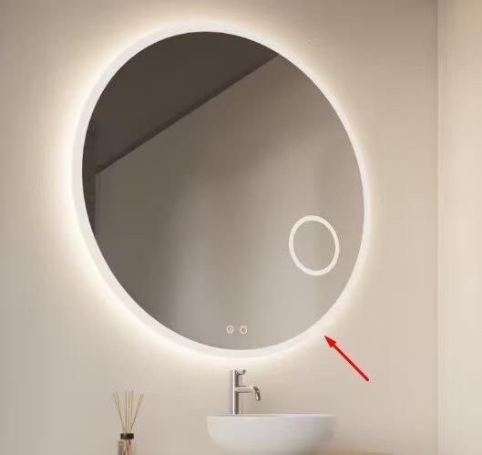 Gliss Design Badkamerspiegel Sol | 80 cm | Rond | LED verlichting rondom | Touch button | Met spiegelverwarming - Foto 2