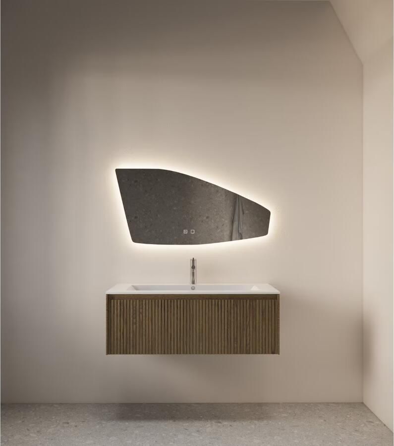 Gliss Design Badkamerspiegel Tartaros | 100x50 cm | Rechthoekig | Indirecte LED verlichting | Touch button | Met spiegelverwarming - Foto 2