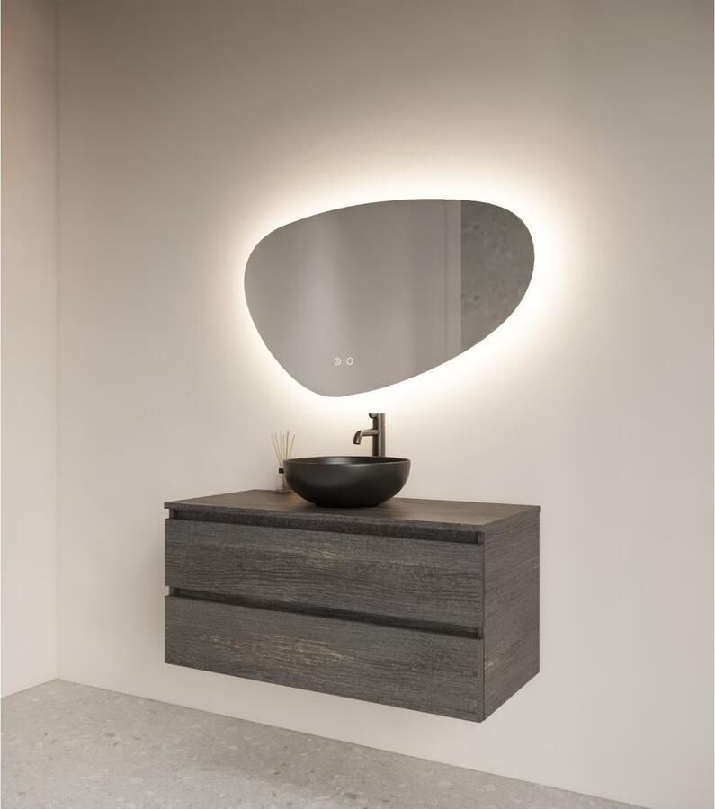 Gliss Design Badkamerspiegel Trendy | 90x53 cm | Organisch | Indirecte LED verlichting | Touch button | Met spiegelverwarming - Foto 2