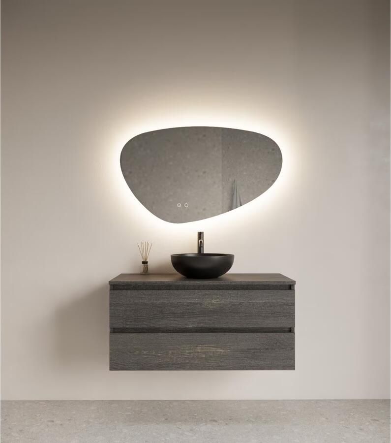 Gliss Design Badkamerspiegel Trendy | 140x82.5 cm | Organisch | Indirecte LED verlichting | Touch button | Met spiegelverwarming - Foto 2
