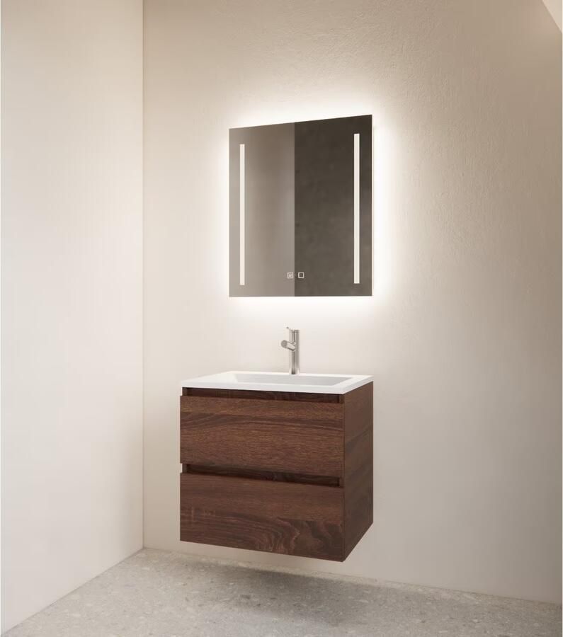 Gliss Design Badkamerspiegel Vertical | 70x70 cm | Rechthoekig | Indirecte LED verlichting | Touch button | Met spiegelverwarming - Foto 2