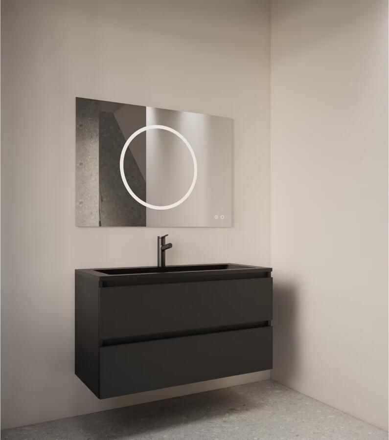 Gliss Design Circe rechthoekige spiegel met scheer spiegelverlichting en spiegelverwarming 100 x 80 cm - Foto 2