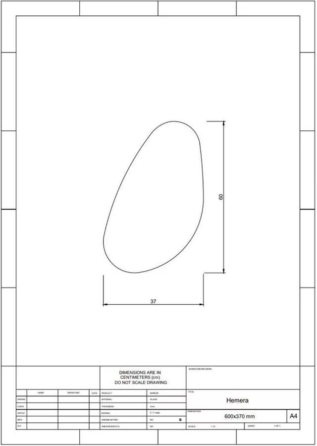 Gliss Design Toiletspiegel Hemera | 60x37 cm | Organisch