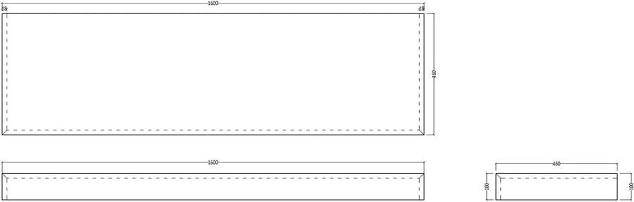 Gliss Design Topdek marmer grey 160 cm inclusief ophangbeugels