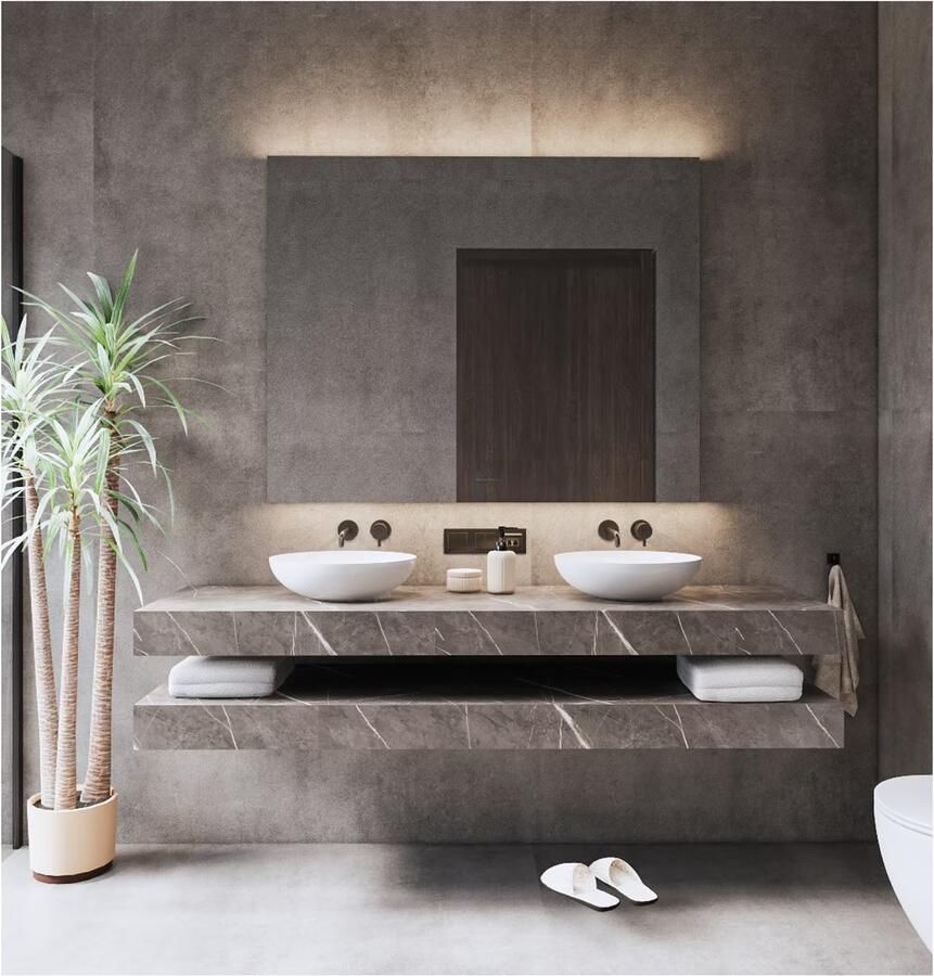 Gliss Design Topdek marmer grey 120 cm inclusief ophangbeugels - Foto 2