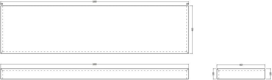 Gliss Design Topdek ruw gerookt 180 cm inclusief ophangbeugels