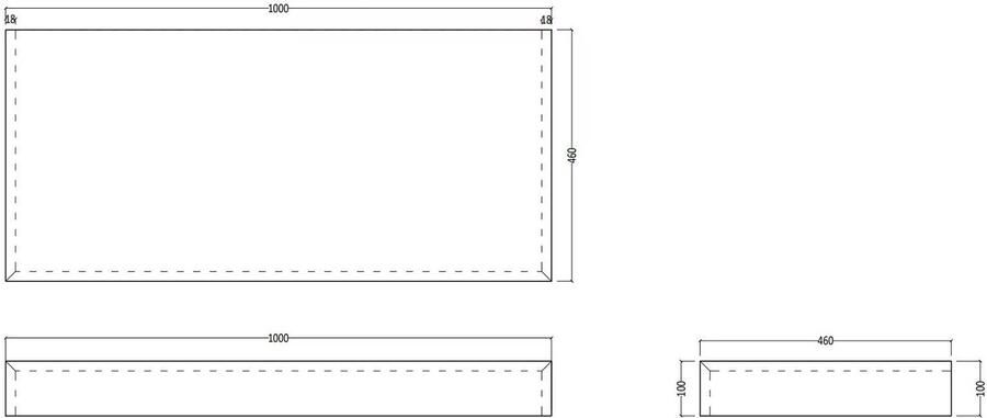 Gliss Design Topdek marmer grey 100 cm inclusief ophangbeugels