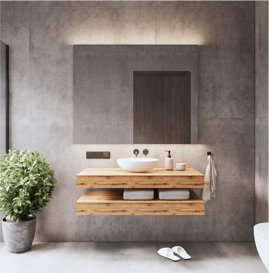 Gliss Design Topdek ruw natuur 140 cm inclusief ophangbeugels - Foto 2