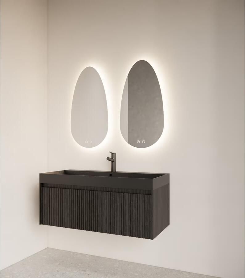 Gliss Design Triton Organic spiegel driehoekig met led verlichting 60x110 cm - Foto 2