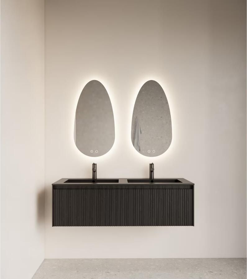 Gliss Design Triton Organic spiegel driehoekig met led verlichting 60x110 cm