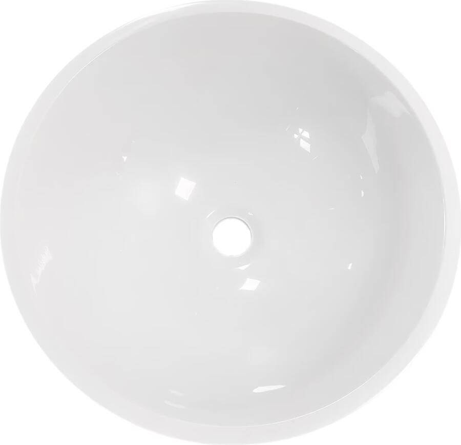 Gliss Design Waskom Dione | 40 cm | Keramiek | Vrijstaand | Rond | Wit Glans