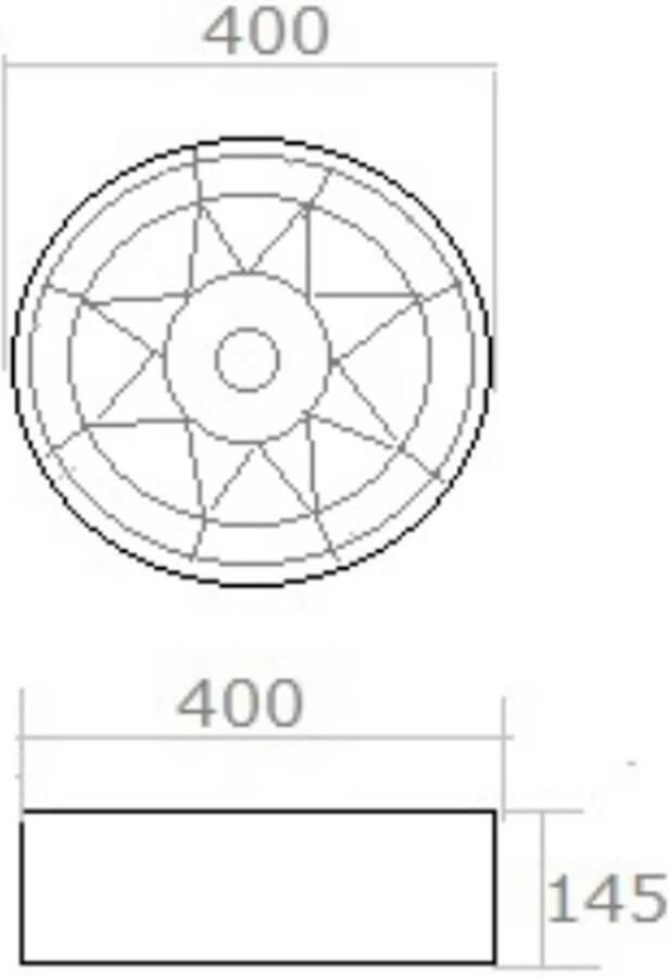 Gliss Design Waskom Dorus | 40 cm | Keramiek | Vrijstaand | Rond | Wit Glans