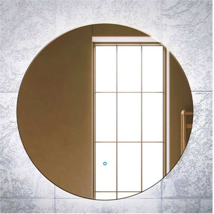 Gliss Design Badkamerspiegel Oko Koper | 120 cm | Rond | Indirecte LED verlichting | Touch button | Met spiegelverwarming - Foto 1