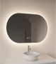 Gliss Design Orion spiegel met verwarming en verlichting 100x70 cm ovaal Horizontaal - Thumbnail 1