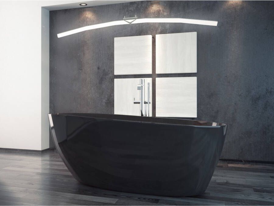 Gliss Design Vrijstaand bad Theia | 160x70 cm | Cast marble | Ovaal | Zwart Glans