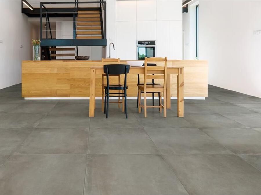 Grandeur Beton Vloertegel | 90x90 cm | Gerectificeerd | Betonlook | Mat Antraciet