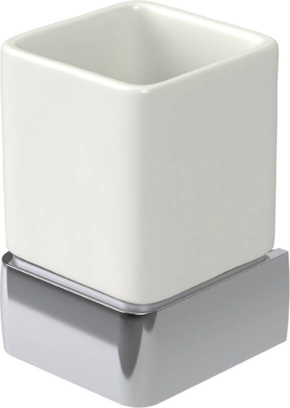 Haceka Bekerhouder Aline Polished 7 4x11 4 cm Keramiek Glans Zilver
