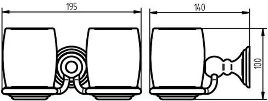 Haceka Allure dubbele glashouder chroom