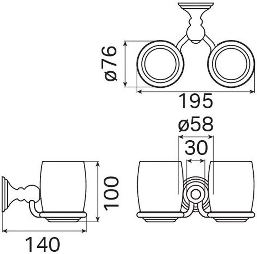 Haceka Allure dubbele glashouder rvs look