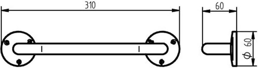 Haceka aspen badgreep 30 cm chroom