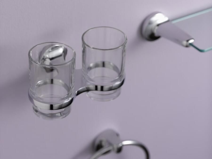 Haceka Aspen dubbele glashouder chroom