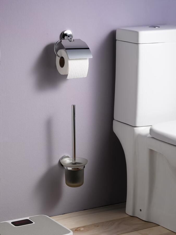 Haceka Aspen toilet borstel glas rond chroom - Foto 2