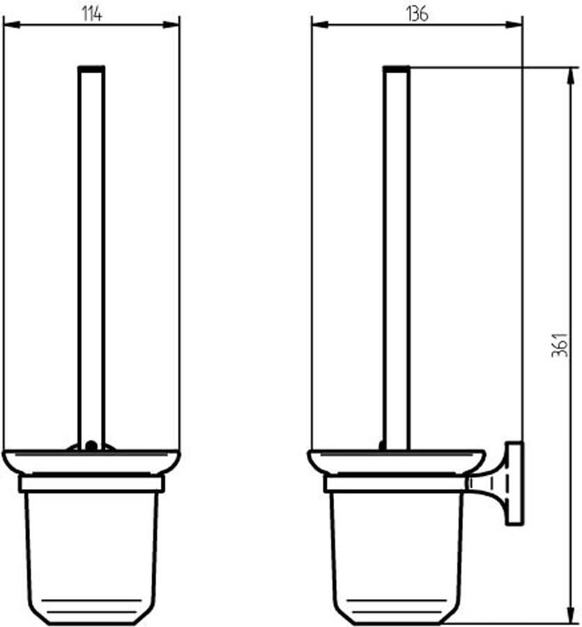 Haceka Aspen toilet borstel glas rond zwart