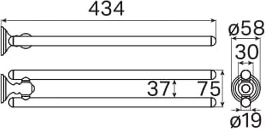 Haceka Draaibare handdoek houder Allure | Wandmontage | 5.8 cm | Enkel houder | RVS look - Foto 2