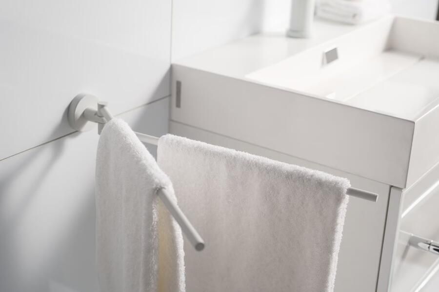 Haceka Draaibare handdoek houder Kosmos | Wandmontage | 46.1 cm | Enkel houder | Wit mat - Foto 2