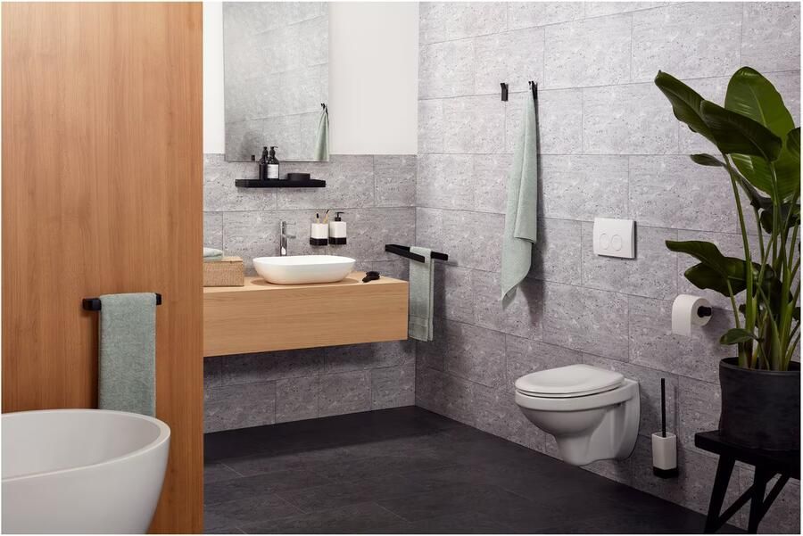 Haceka Handdoek haak Aline | Wandmontage | 3.6 cm | Dubbel haaks | Zwart - Foto 2