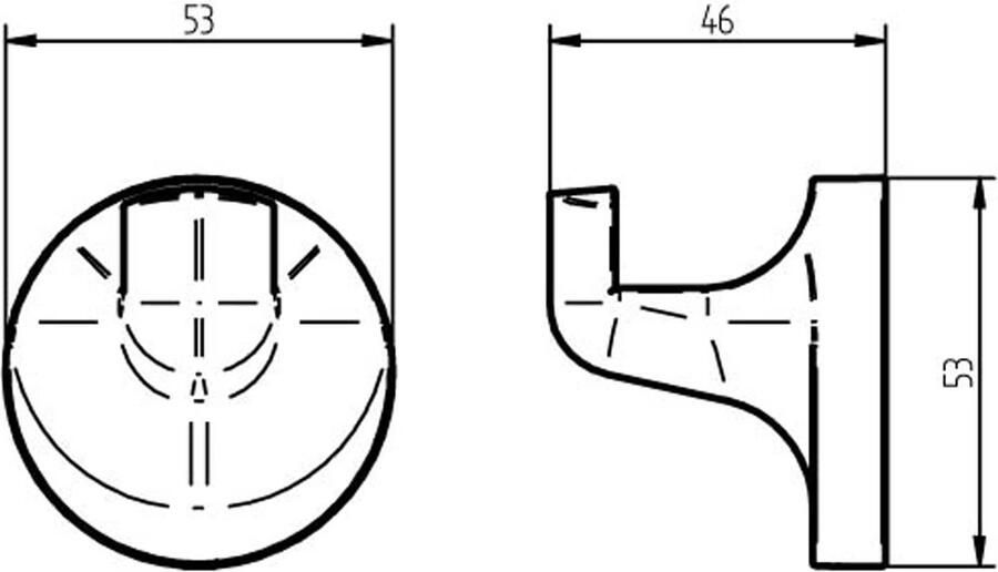 Haceka Handdoek haak Aspen | Wandmontage | 5.3 cm | Enkel haaks | Chroom - Foto 2