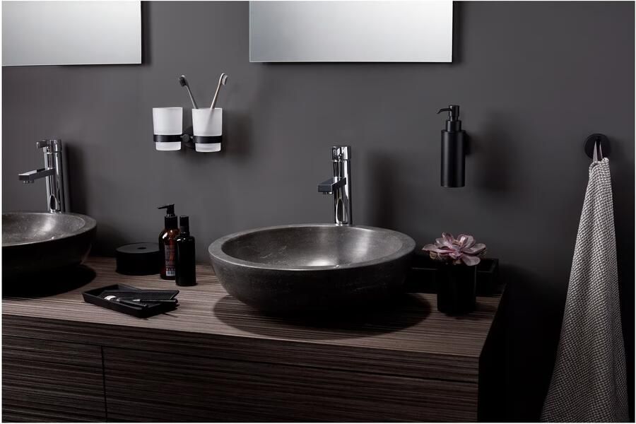 Haceka Handdoek haak Kosmos | Wandmontage | 5.3 cm | Enkel haaks | Mat zwart - Foto 3