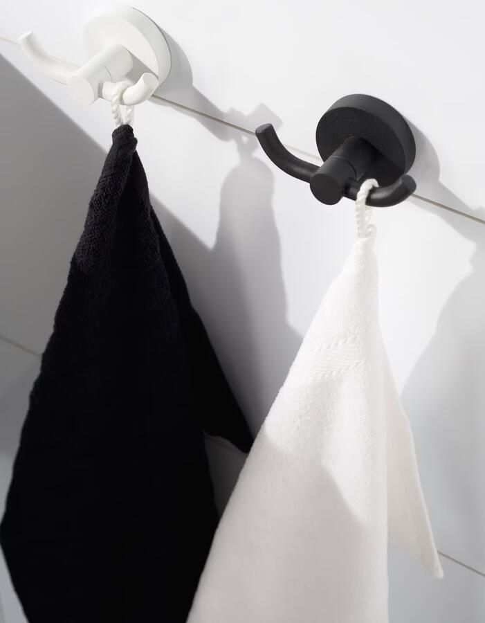 Haceka Handdoek haak Kosmos | Wandmontage | 9 cm | Dubbel haaks | Mat zwart - Foto 3
