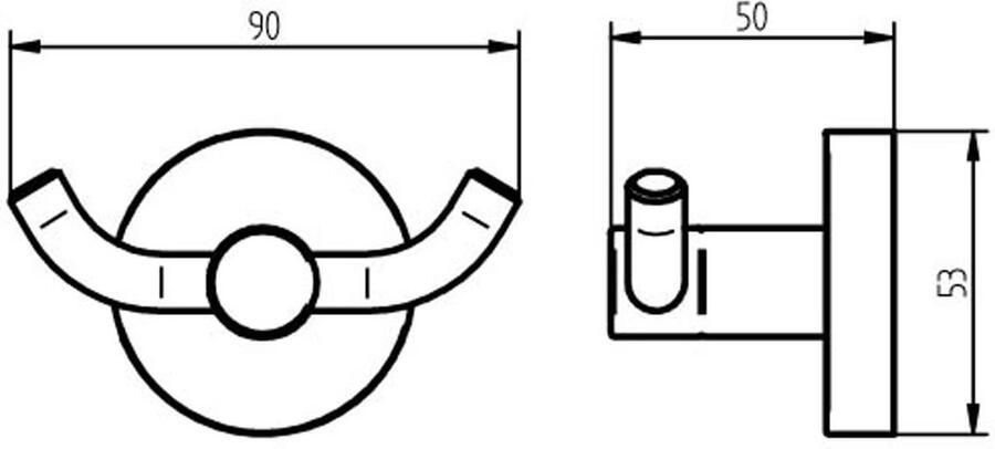Haceka Handdoek haak Kosmos | Wandmontage | 9.1 cm | Dubbel haaks | Geborsteld goud - Foto 2