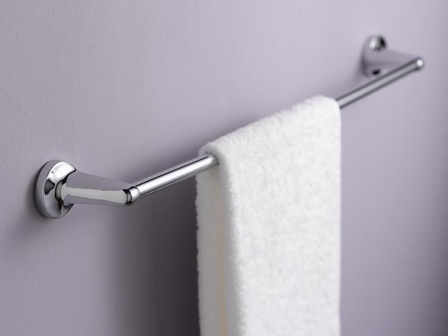 Haceka Handdoek houder Aspen | Wandmontage | Messing | Rond | Chroom - Foto 2