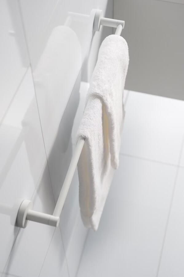 Haceka Handdoek houder Kosmos | Wandmontage | 61.3 cm | Enkel houder | Wit mat - Foto 2