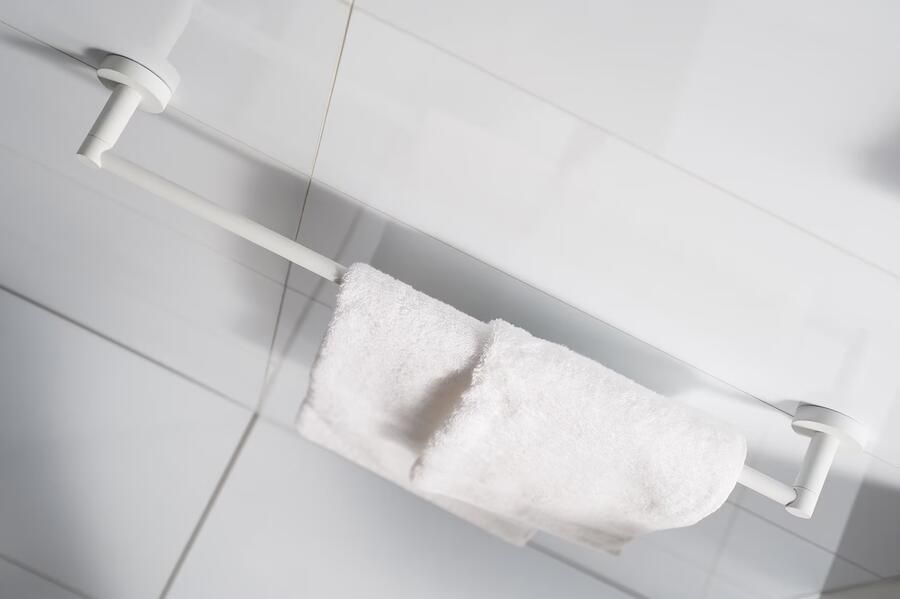 Haceka Handdoek houder Kosmos | Wandmontage | 61.3 cm | Enkel houder | Wit mat - Foto 3