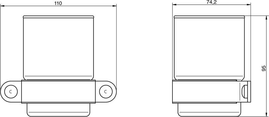 Haceka IXI glashouder rvs zwart
