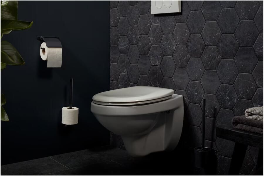 Haceka IXI toilet borstel set rond Mat zwart