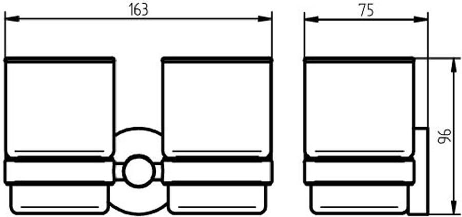 Haceka Kosmos dubbele glashouder chroom