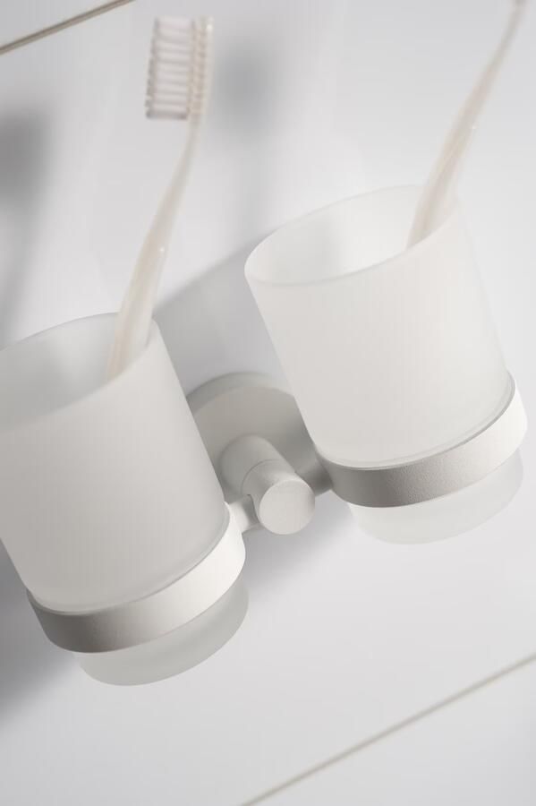 Haceka Kosmos dubbele glashouder Mat wit - Foto 3