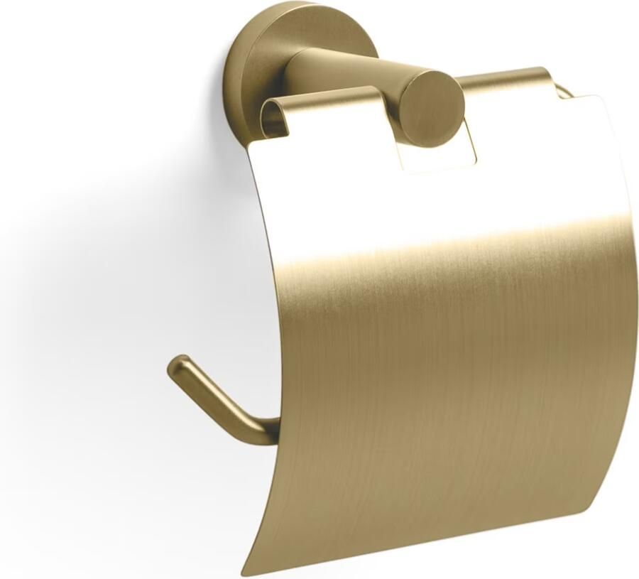 Haceka Kosmos toiletrolhouder met klep geborsteld goud