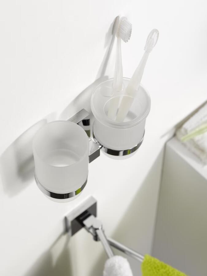 Haceka Mezzo dubbele glashouder chroom