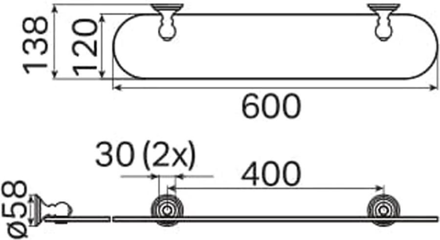 Haceka Planchet Allure | Wandmontage | 60 cm | Rvs | Vintage | RVS - Foto 2